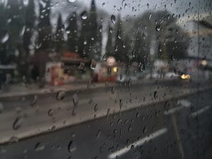 driving rainy road