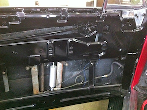 Power window control switch inside a car door