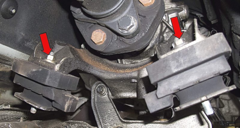 Transmission mount being replaced