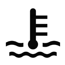 Engine coolant temperature warning icon