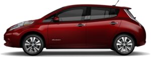 Nissan Leaf electric car on the road