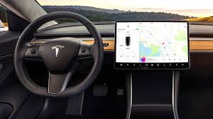 Tesla Model 3 interior with central touchscreen