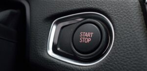 Engine start stop push button inside a Mazda