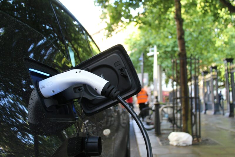 black hybrid vehicle charging