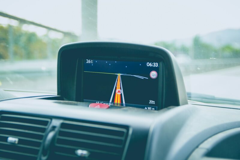 Car Technology GPS black vehicle GPS turned on